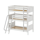 Maxtrix Triple Bunk Bed w Angled/Mounted Ladder - Kids Haven