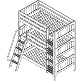 Maxtrix Triple Bunk Bed w Angled/Mounted Ladder - Kids Haven