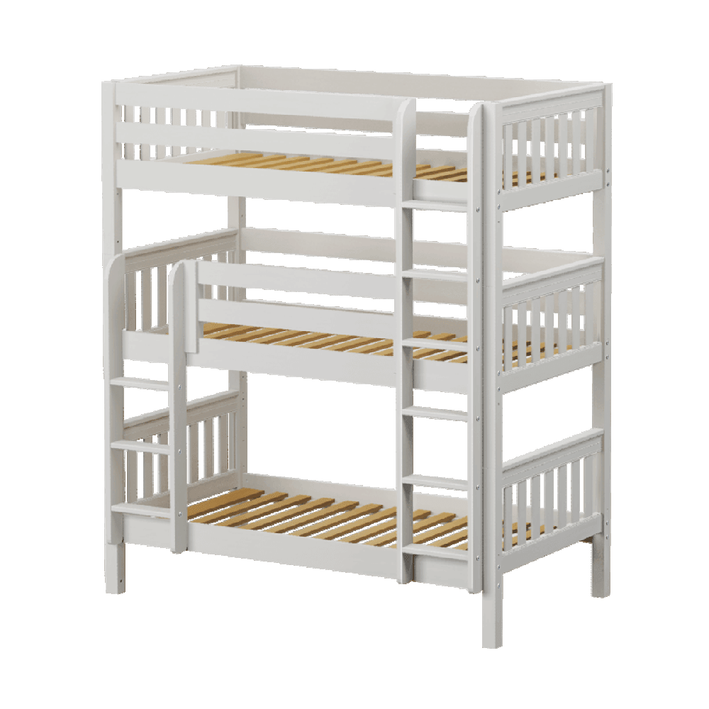 Maxtrix Triple Bunk Bed w Mounted Ladder - Kids Haven