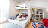 ModBed High Bunk Bed (with roof & pullout options - Single or SS) - Kids Haven