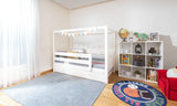 ModBed Poster Bed (Floor / Low) (with pullout options - Single or SS) - Kids Haven