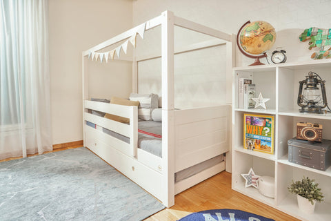 ModBed Poster Bed (Floor / Low) (with pullout options - Single or SS) - Kids Haven