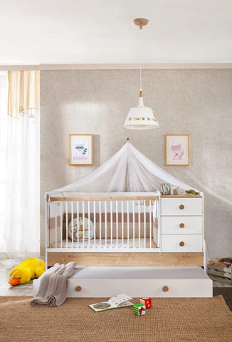 Cilek Natura Baby Sl Convertible Baby Bed (With Parent Bed) (80X180 Cm) - Kids Haven
