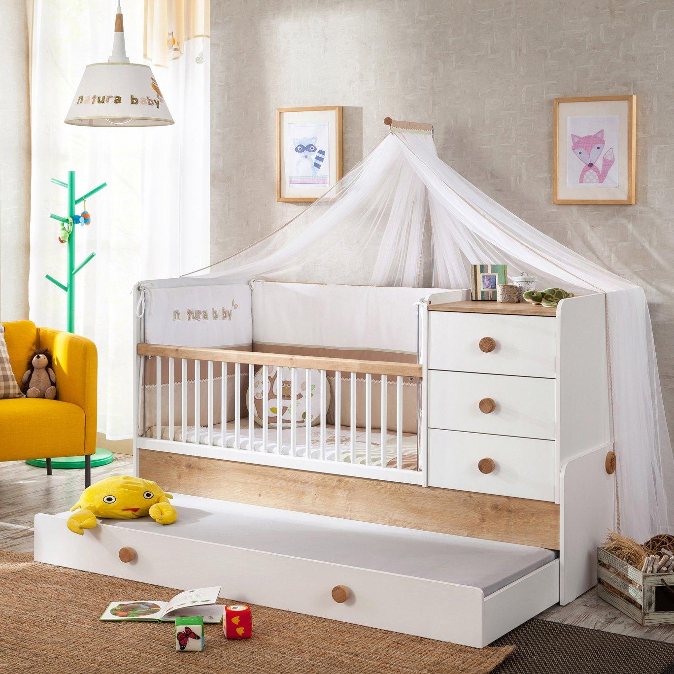 Cilek Natura Baby Sl Convertible Baby Bed (With Parent Bed) (80X180 Cm) (With Bundle Options)