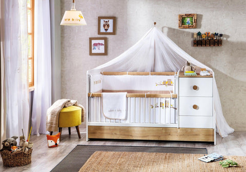 Cilek Baby Cotton St Convertible Baby Bed (75X160 Cm) - Kids Haven