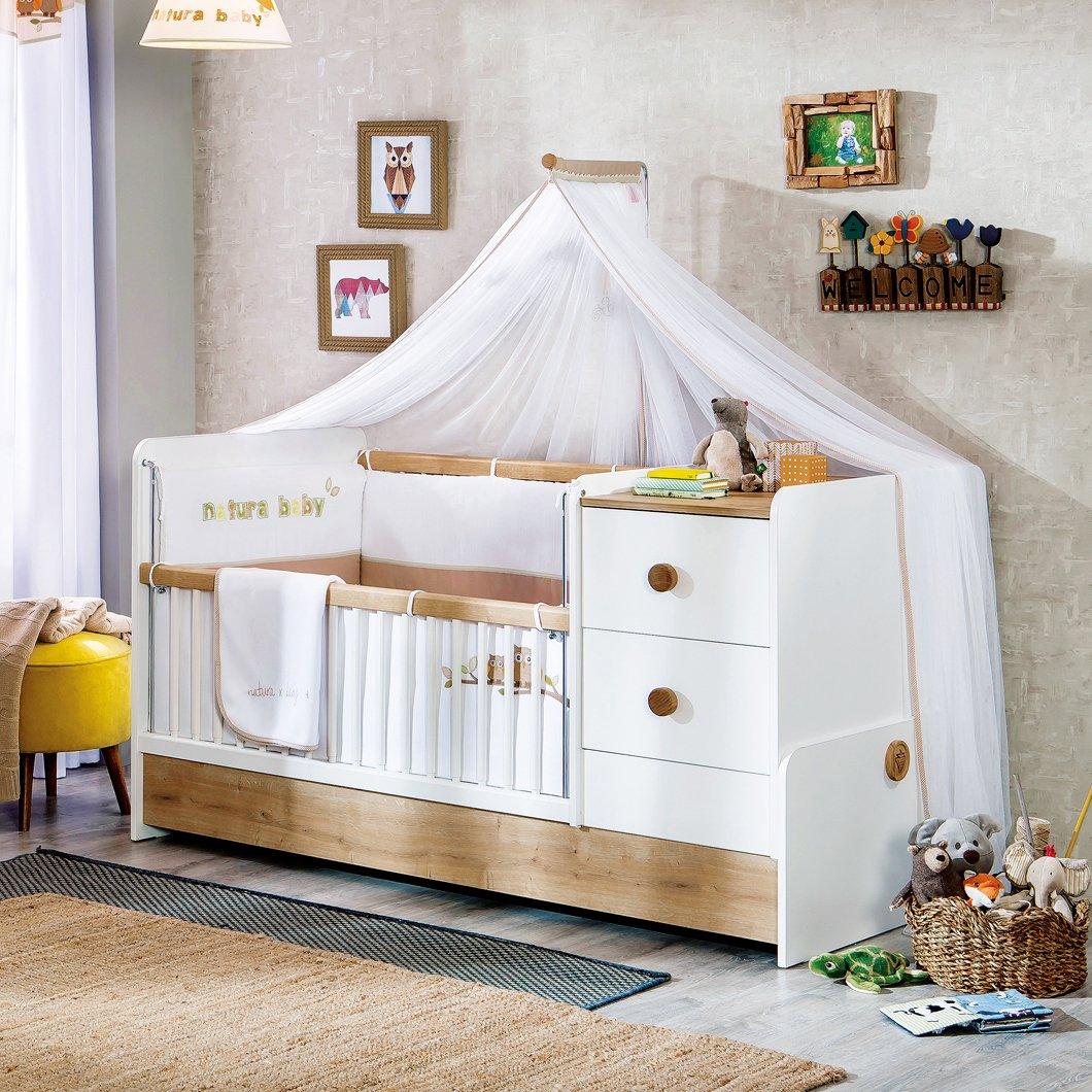 Cilek Natura Baby St Convertible Baby Bed (75X160 Cm) (With Bundle Options)