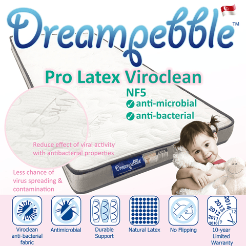 Dreampebble 5" Pro Latex Viroclean Pocketed Spring Mattress - Kids Haven