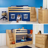 Maxtrix Basic Low Bunk (Ladder or Staircase) - fabric options - Kids Haven