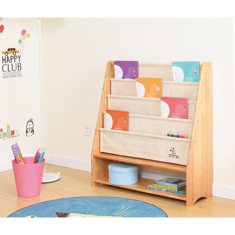 PETIT Solid Wood Magazine Rack with Toy Bins (2 Sizes) - Kids Haven