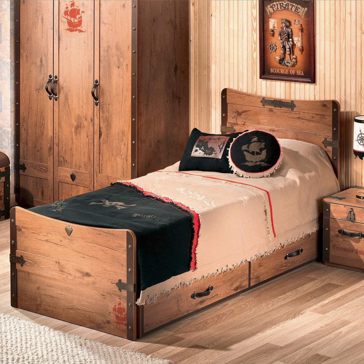 Cilek Pirate Bed (100X200 Cm Or 120X200 Cm - With Pull Out Option)