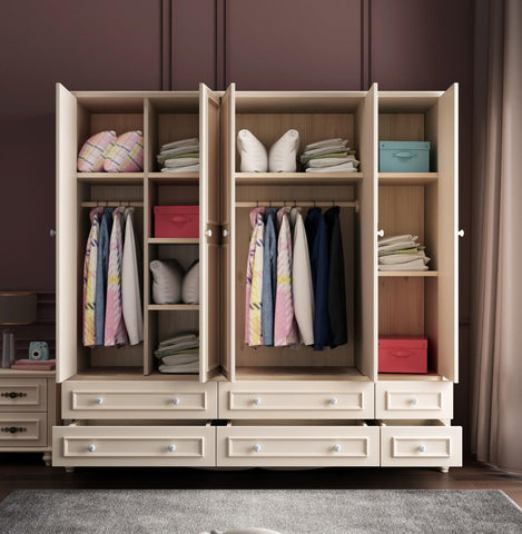 HB Rooms Pure Ivory Wardrobe (266#) - 3 or 4 doors options - Kids Haven