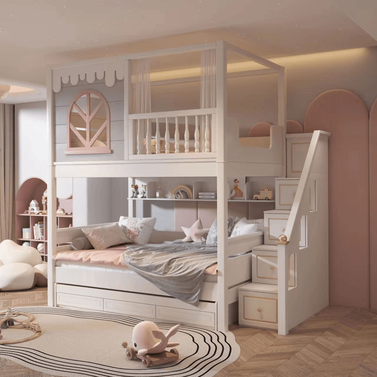 HB Rooms Cozy Bunk Bed (1063#) - Kids Haven