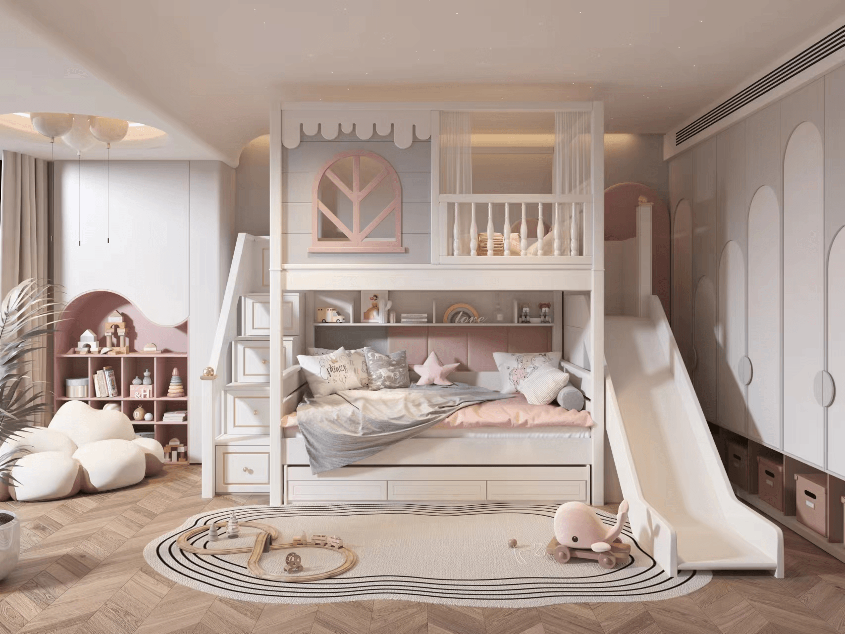 HB Rooms Cozy Bunk Bed (1063#) - Kids Haven