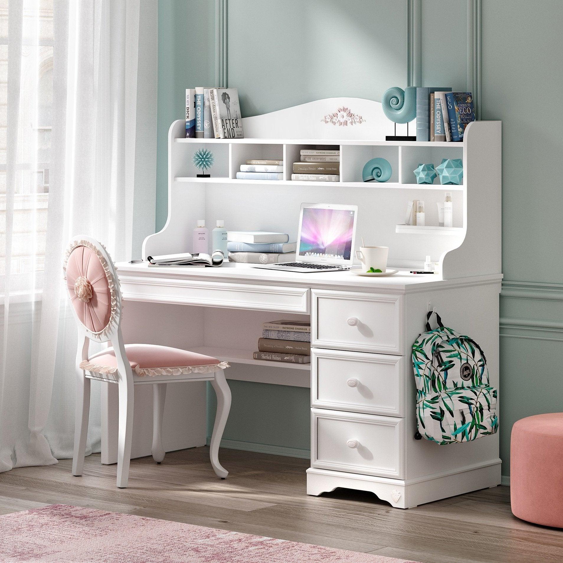 Cilek Rustic White Study Desk With Unit