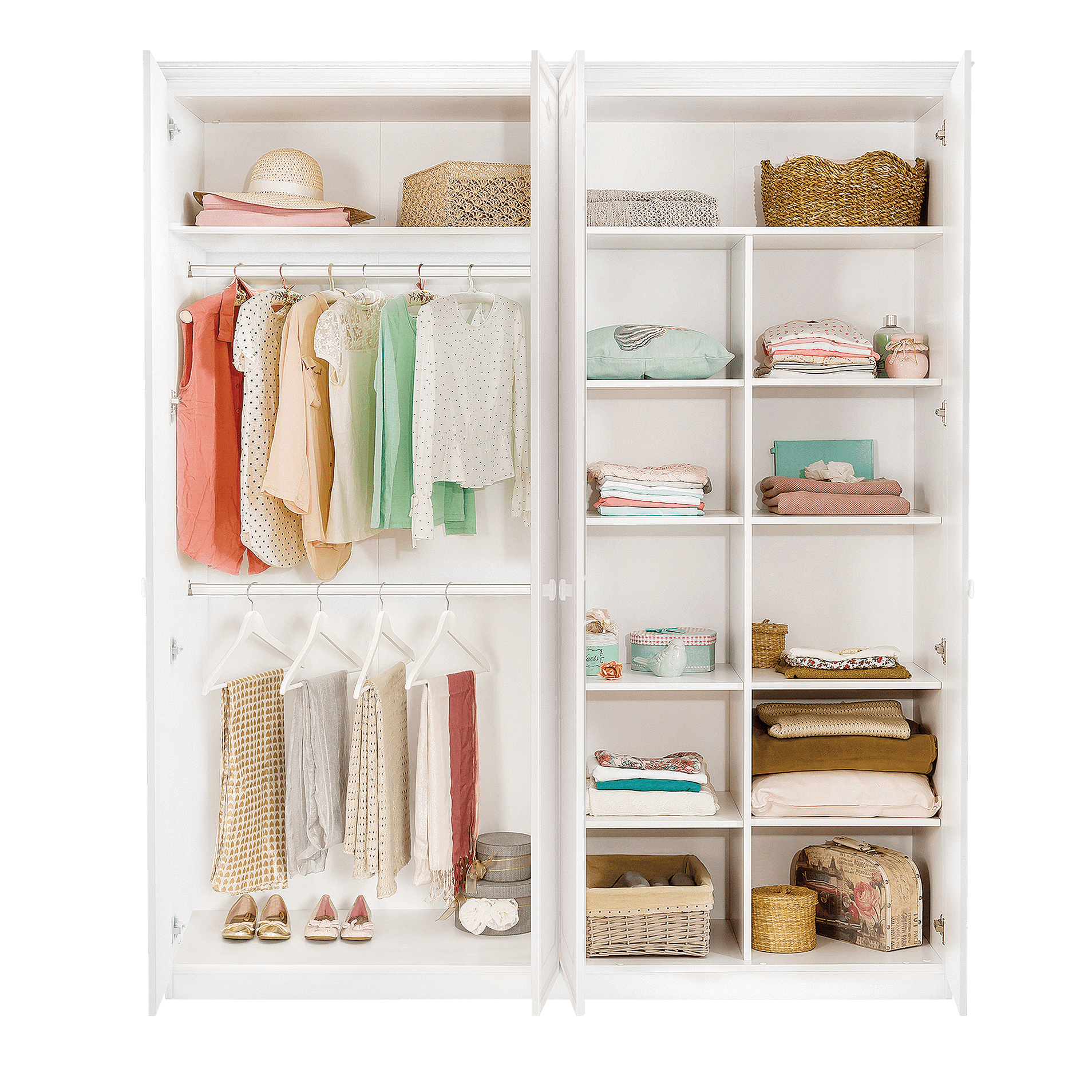 Cilek Selena Grey 4 Doors Wardrobe - Kids Haven