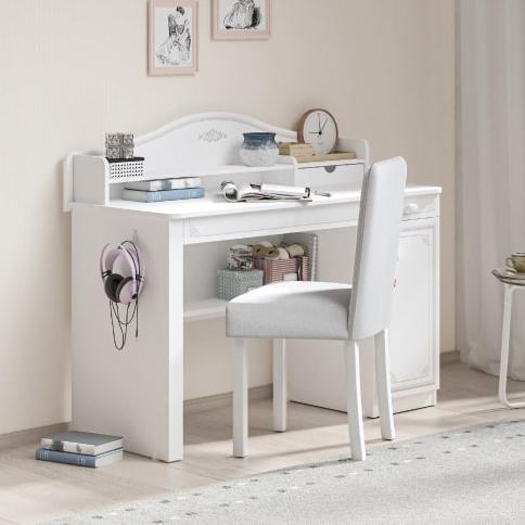 Cilek Selena Grey Study Desk With Small Study Unit