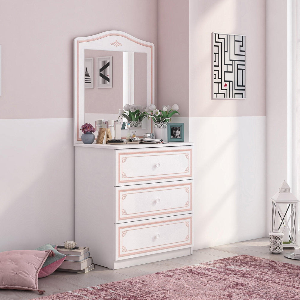 Cilek Selena Pink Dresser With Mirror