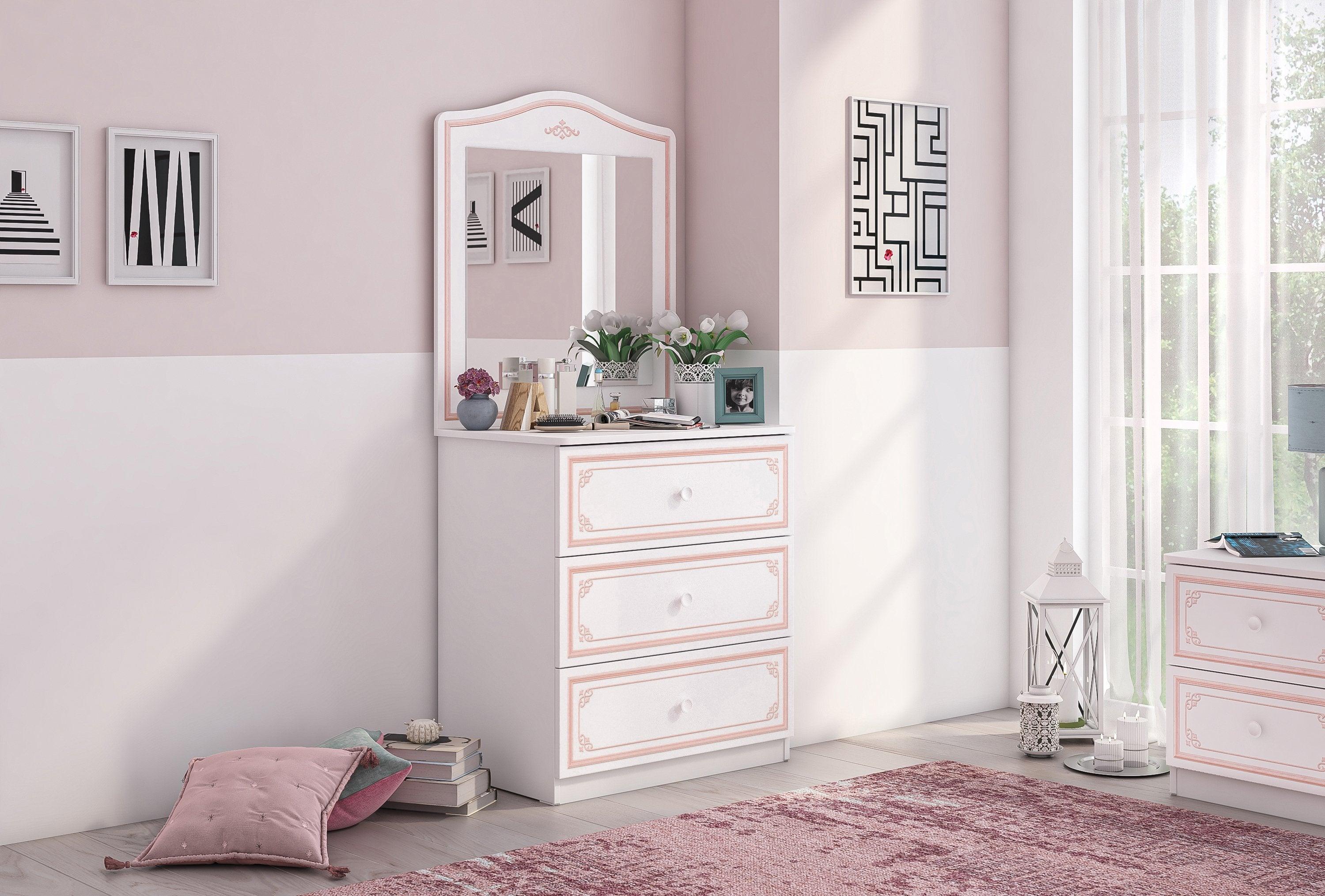 Cilek Selena Pink Dresser Mirror Only (Fits dresser and large
