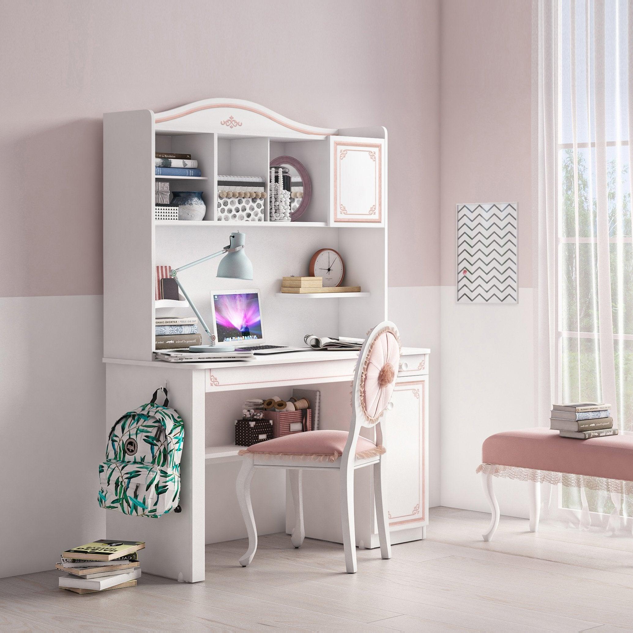 Cilek Selena Pink Study Desk With Unit