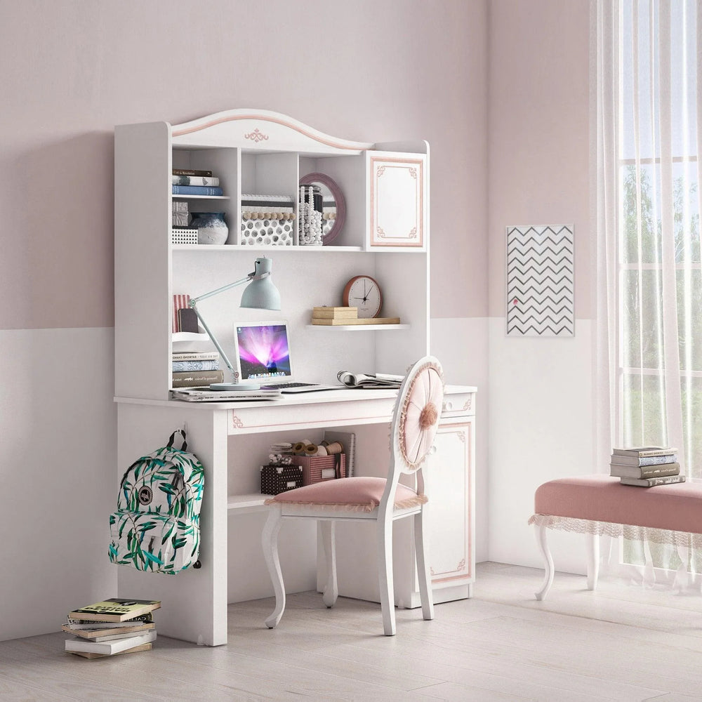 Cilek Selena Pink Study Desk With Unit