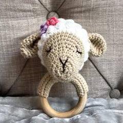 May's Hand Sheep Sheepy Round Rattle Crochet - Kids Haven