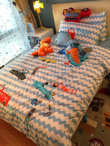Snuggle Police & Thieves Zigzag Bedsheet Set - Kids Haven