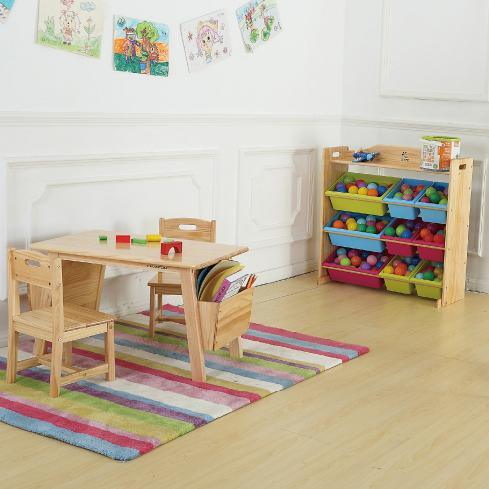 PETIT Solid Wood 9 Bins Toy Organizer (2 Sizes) - Kids Haven