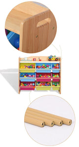 PETIT Solid Wood 9 Bins Toy Organizer (2 Sizes) - Kids Haven
