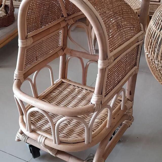 RATTAN Stand Doll Pram - Kids Haven