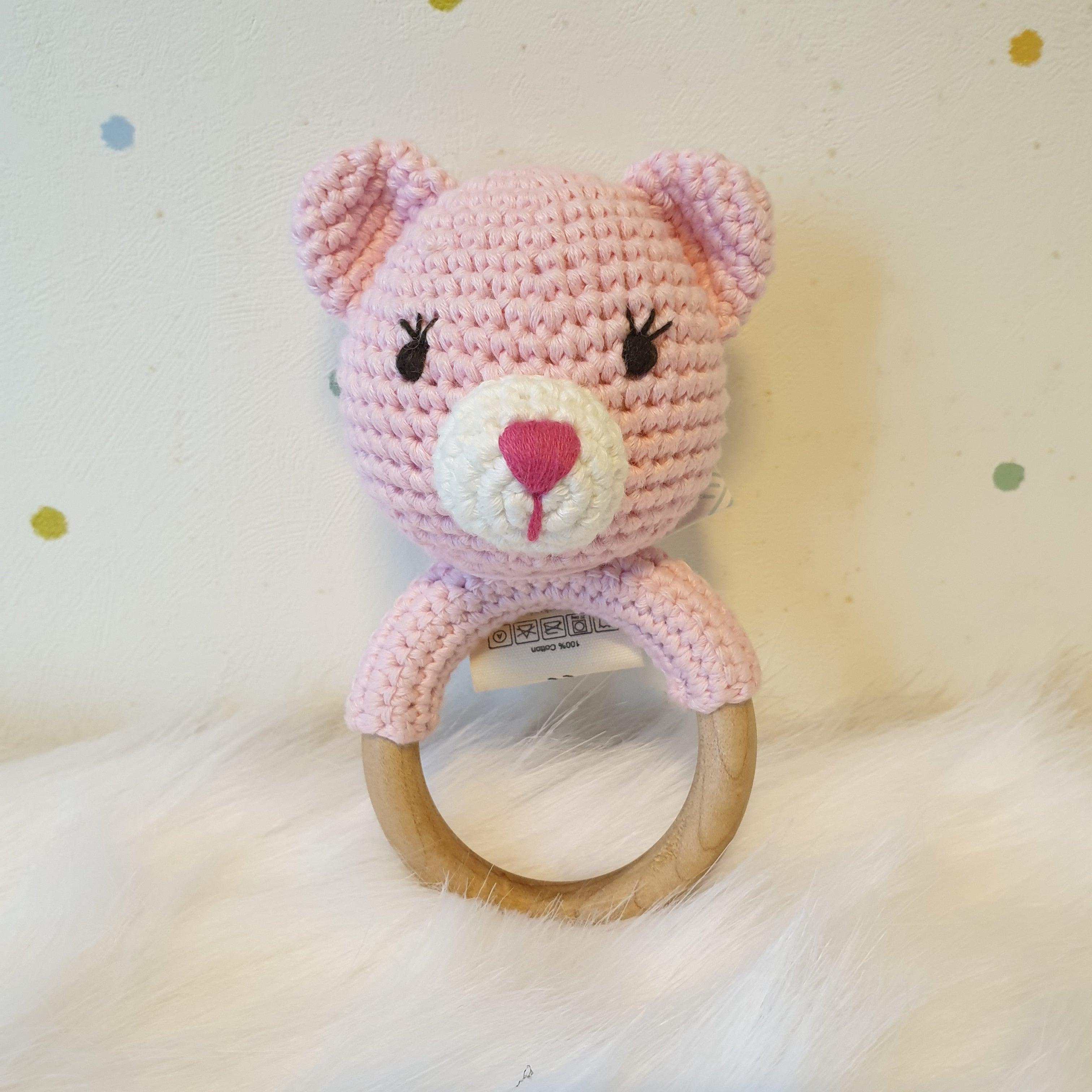 May's Hand Suri Cat Round Rattle Crochet - Kids Haven