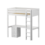Maxtrix Teenage High Loft w Front Straight Ladder w Table w 1 drawer - Kids Haven