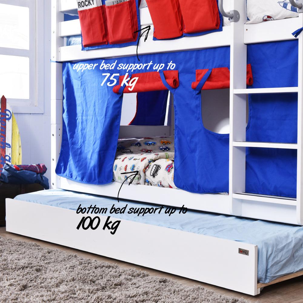 Oslo Basics Jersey Low Bunk Bed with Trundle - Kids Haven