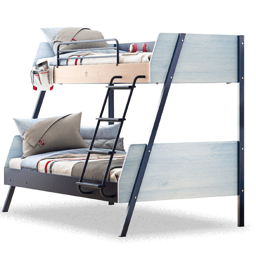 Cilek Trio Large Bunk Bed (90X200-120X200 Cm - With Pull Out Options)