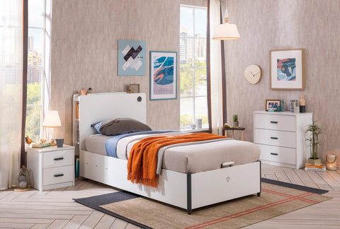 Cilek White Storage Bed (100X200 Cm) - Kids Haven