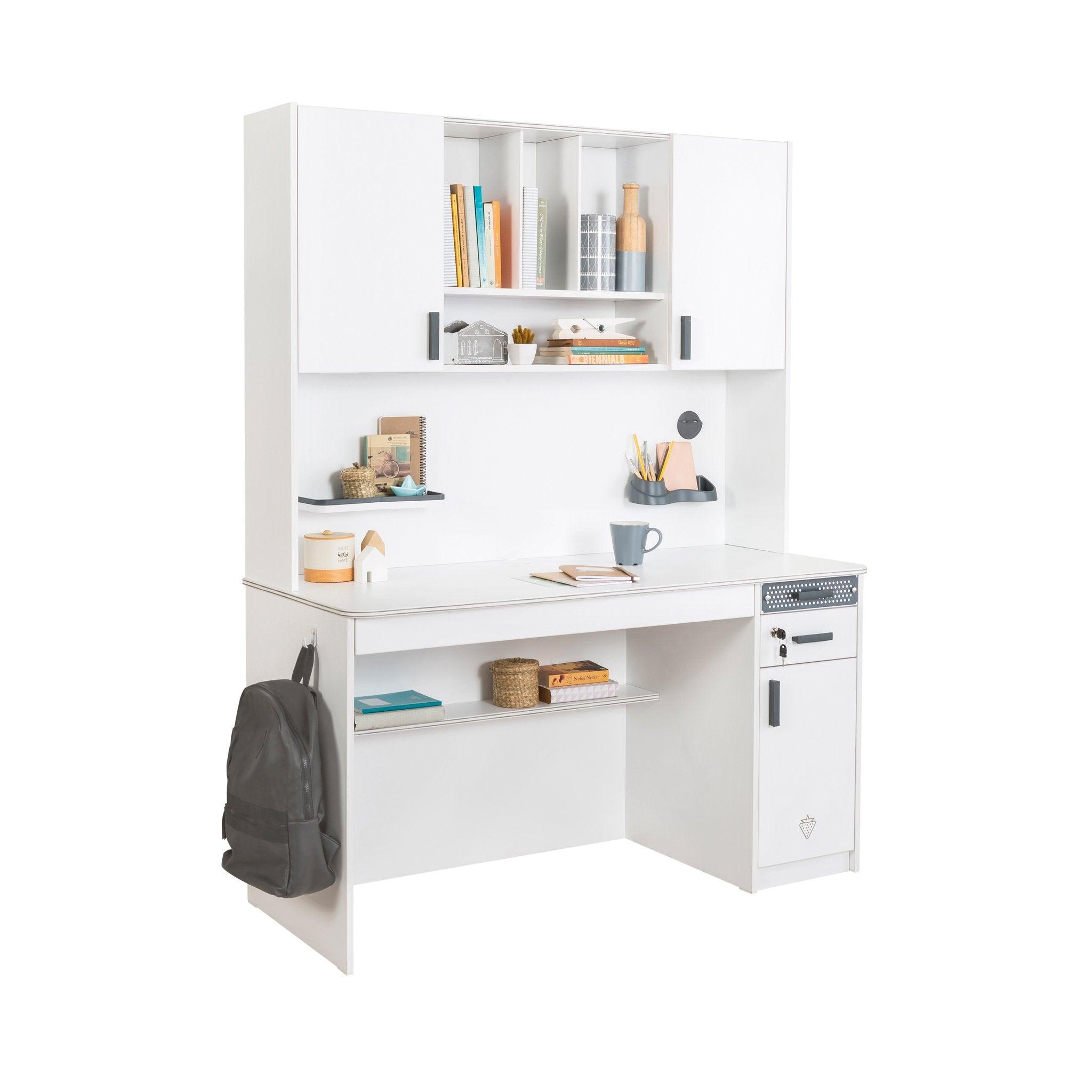 Cilek White Wide Study Desk With Unit