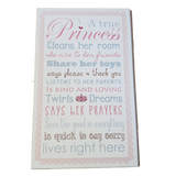 C&F Wooden A True Princess Quote Plaque