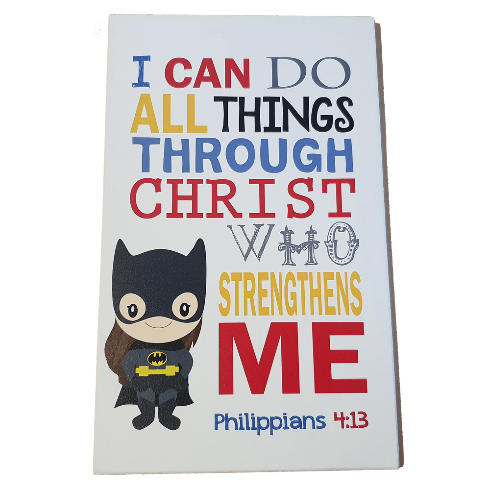 C&F Wooden Bat Girl Quote Plaque