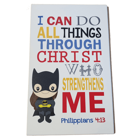 C&F Wooden Bat Girl Quote Plaque