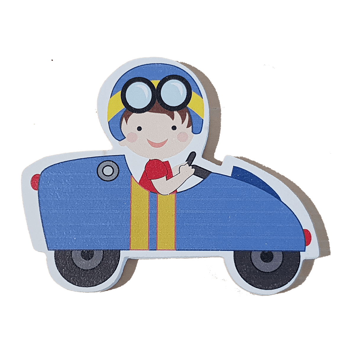 C&F Wooden Blue Racing Car Character