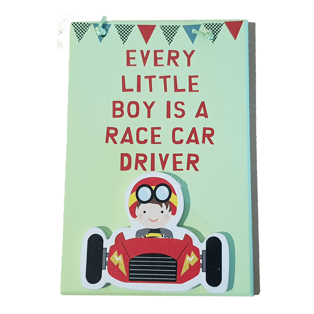 C&F Wooden Every Little Boy (Green) Fun Plaque
