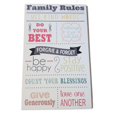 C&F Wooden Family Rules Quote Plaque