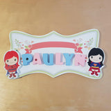 C&F Wooden Floral Garden Ribbon Name Plate - Kids Haven