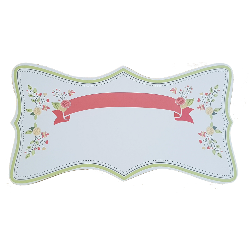 C&F Wooden Floral Garden Ribbon Plain Board