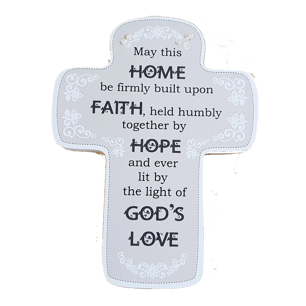 C&F Wooden Home Cross Fun Plaque