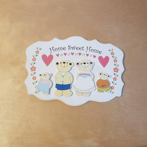 C&F Wooden Home Sweet Home Big Ribbon Name Plate - Kids Haven