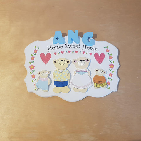 C&F Wooden Home Sweet Home Big Ribbon Name Plate - Kids Haven