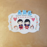 C&F Wooden Home Sweet Home Big Ribbon Name Plate - Kids Haven