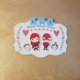 C&F Wooden Home Sweet Home Big Ribbon Name Plate - Kids Haven