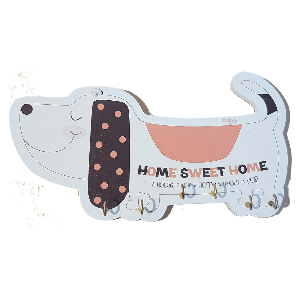 C&F Wooden Home Sweet Home Dog Key Holder