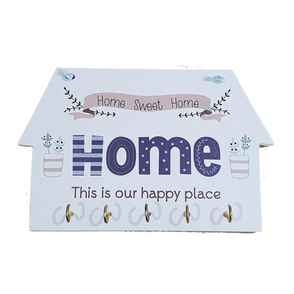 C&F Wooden Home This Is Our Happy Place Key Holder